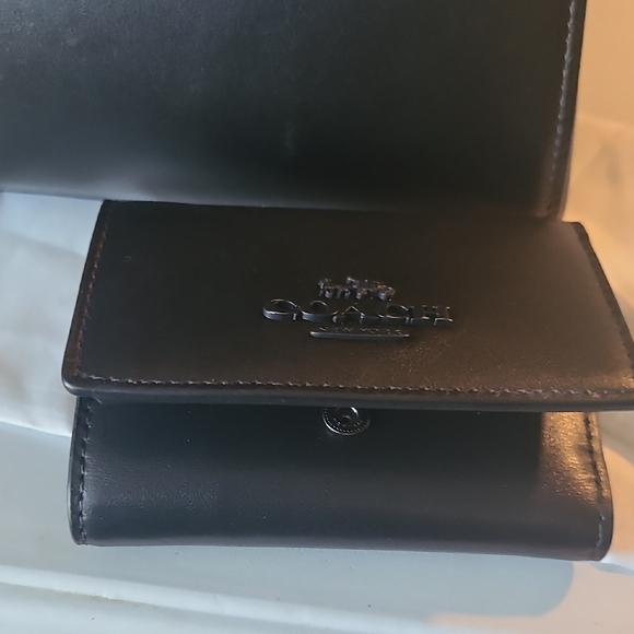 Coach Black Leather Women's Bag And Wallet w/dust cover 11x7 - Picture 5 of 8